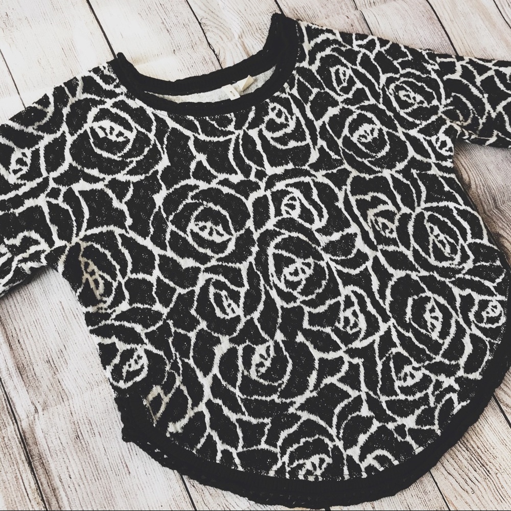 Moth Anthropologie Halfeti Rose Knit Sweater